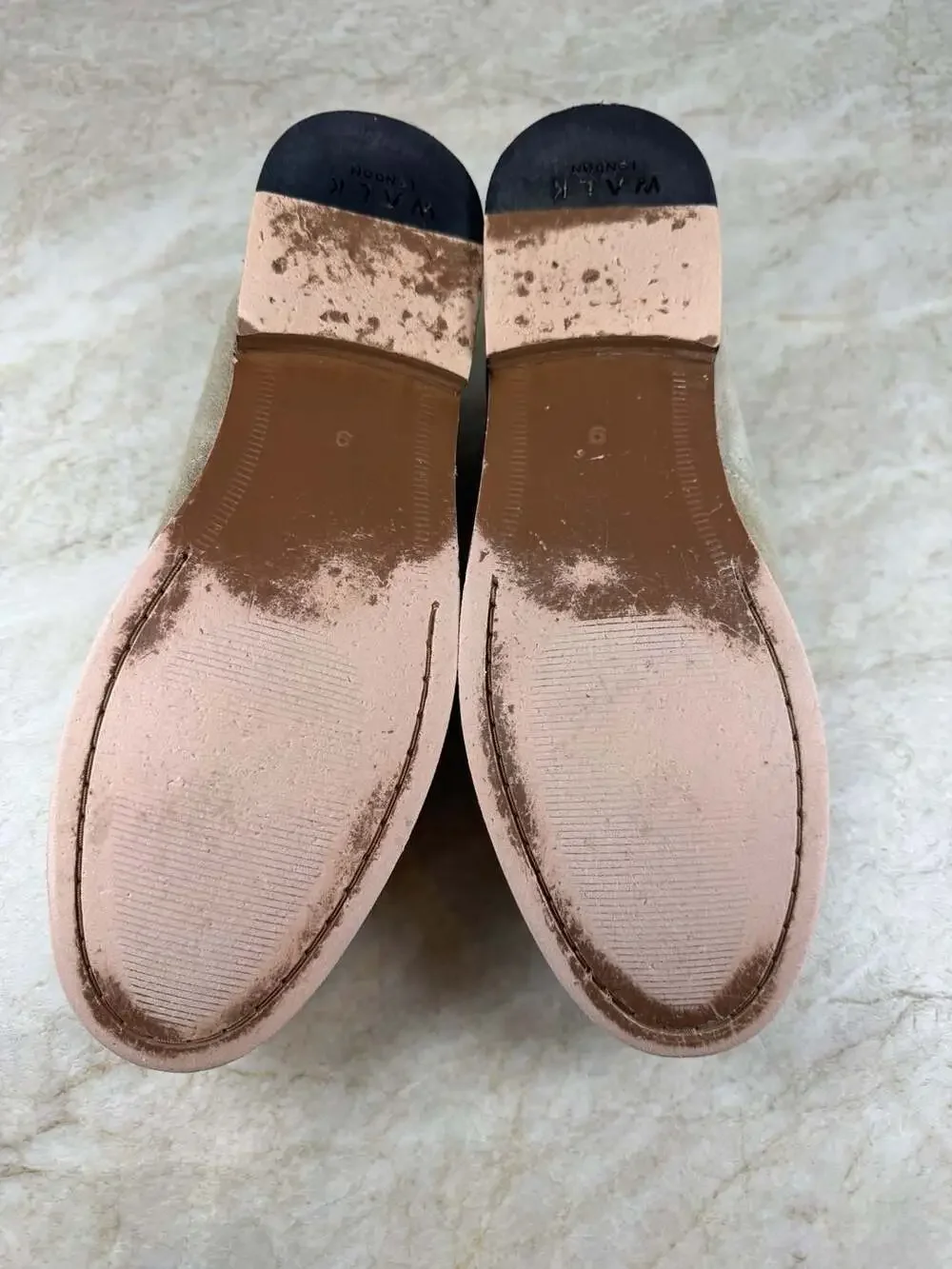 Walk London Mens Sand Suede Horsebit Loafers Green Gold Slip On Shoes US 9